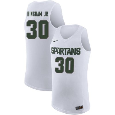 Men Marcus Bingham Jr. Michigan State Spartans #30 Nike NCAA 2019-20 White Authentic College Stitched Basketball Jersey VN50G53IH